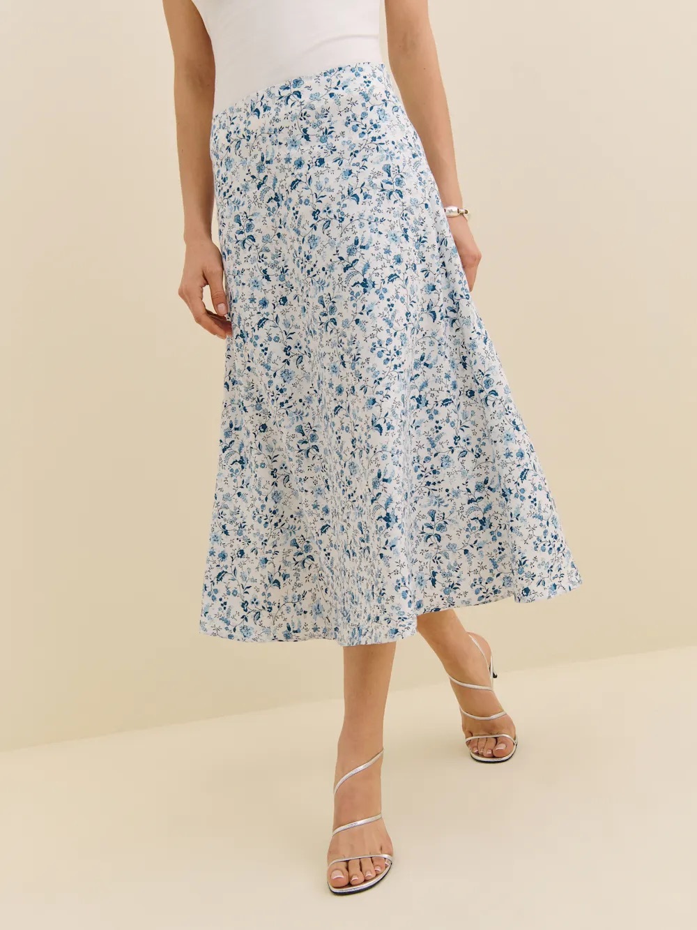 Reformation Ivy Linen Skirt Blue - Size 12